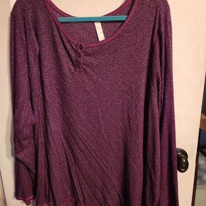 Lane Bryant purple waffle top Plus size 26/28